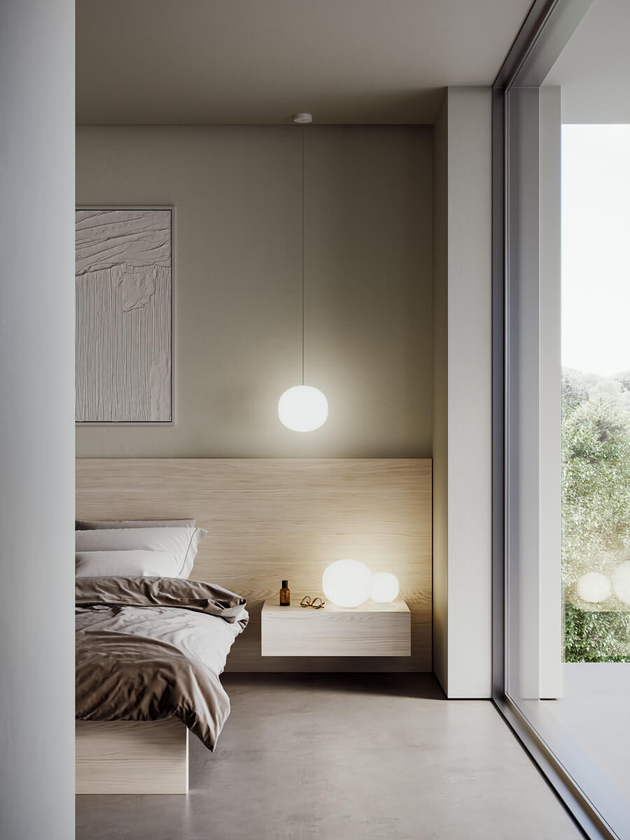 Volum Ceiling, 22 cm, White Glass, E14, IP54