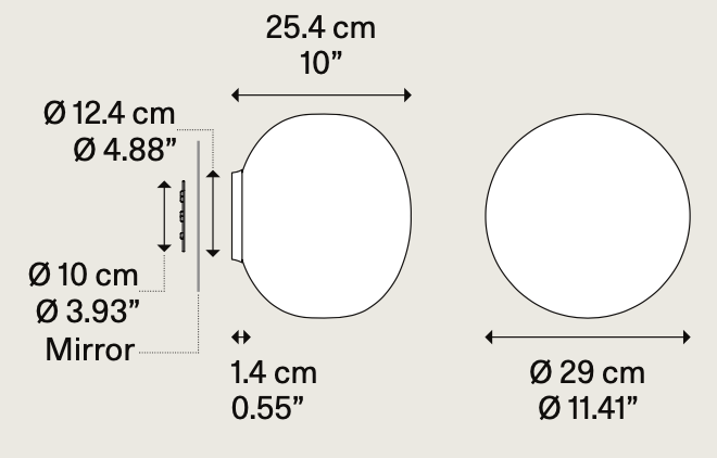 Volum Ceiling, 29 cm, White Glass, E27, IP54