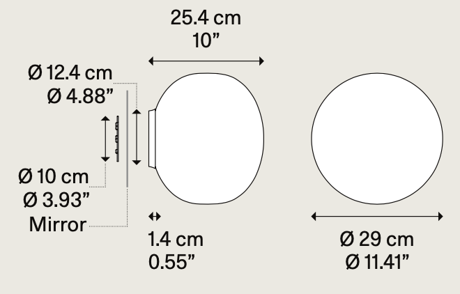 Volum Wall, 29 cm, White Glass, E27, IP54