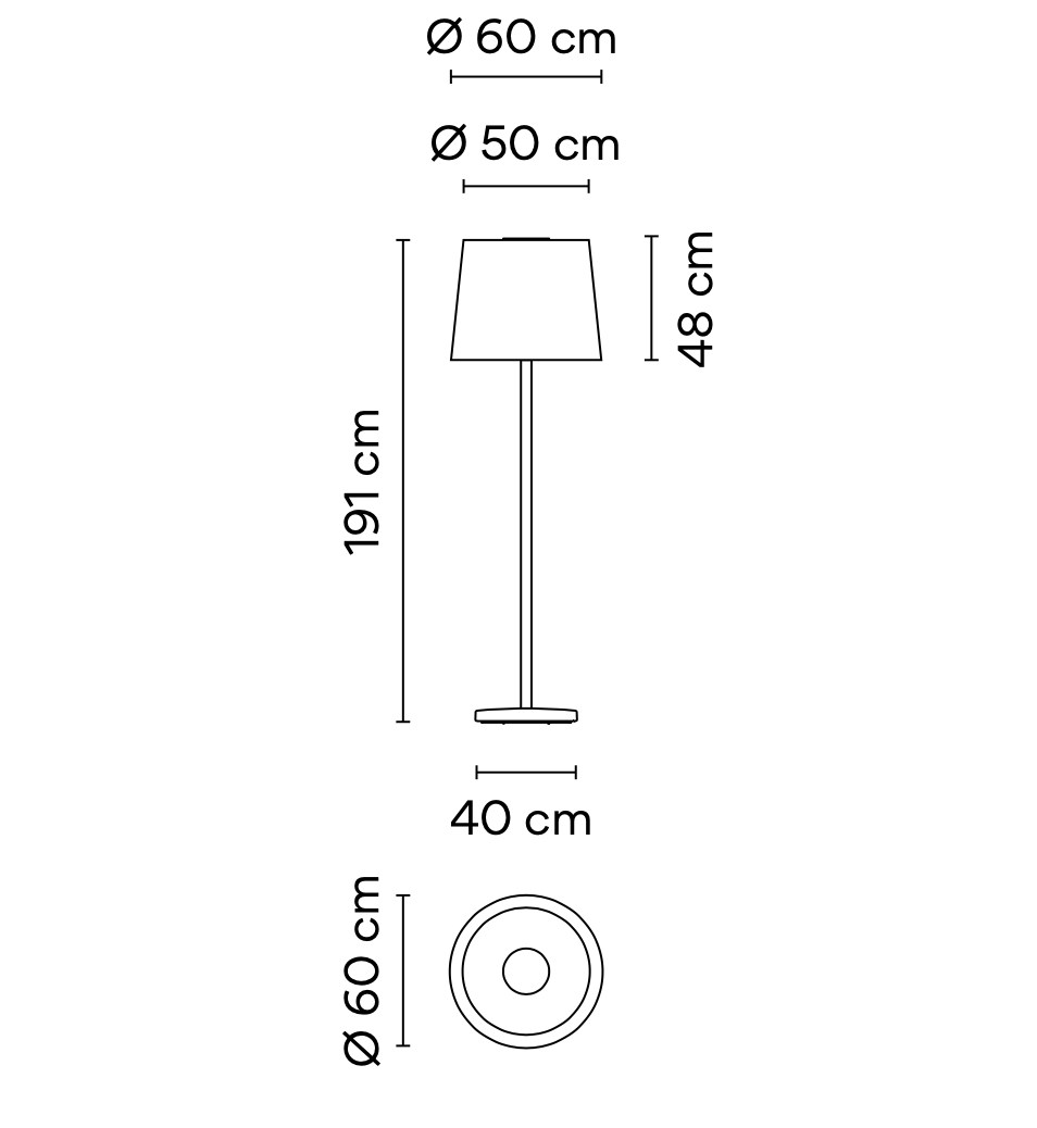 Wind Floor, Stem, Sand, LED, 25W, On/Off, Plugs In, IP64