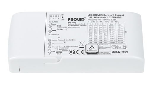 Z: Proled Accessory Power Supply for Performance Variable White Control DALI 12W L526M01DA