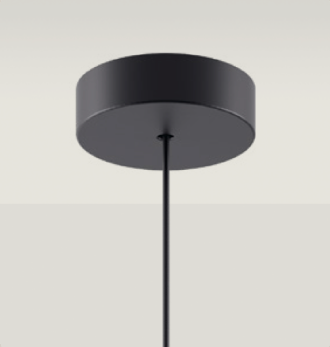 Lodes mini surface pendant canopy in black with black cable