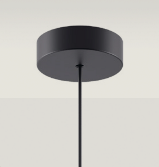 Lodes mini surface pendant canopy in black with black cable