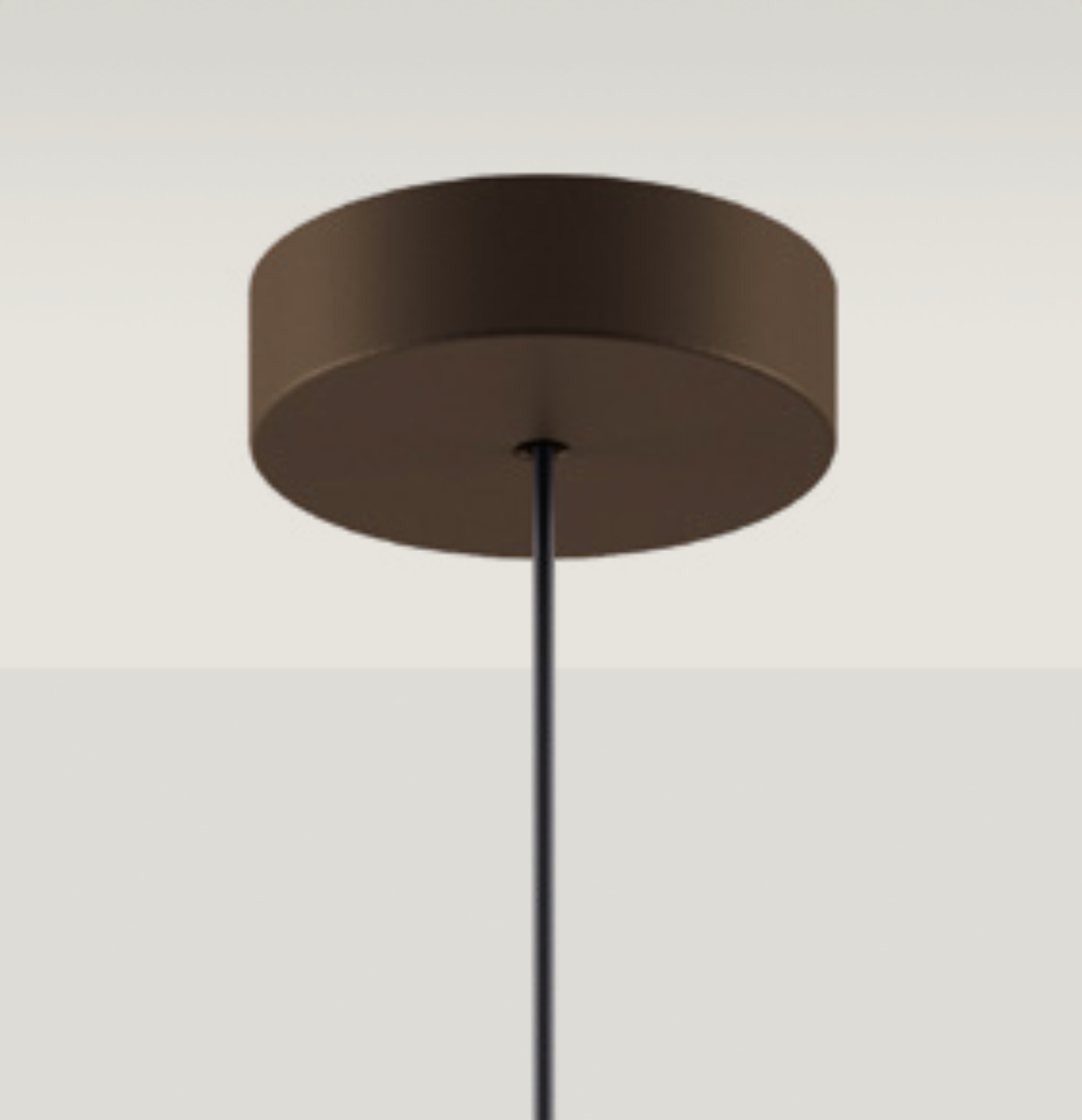 Lodes mini surface pendant canopy in brown with black cable