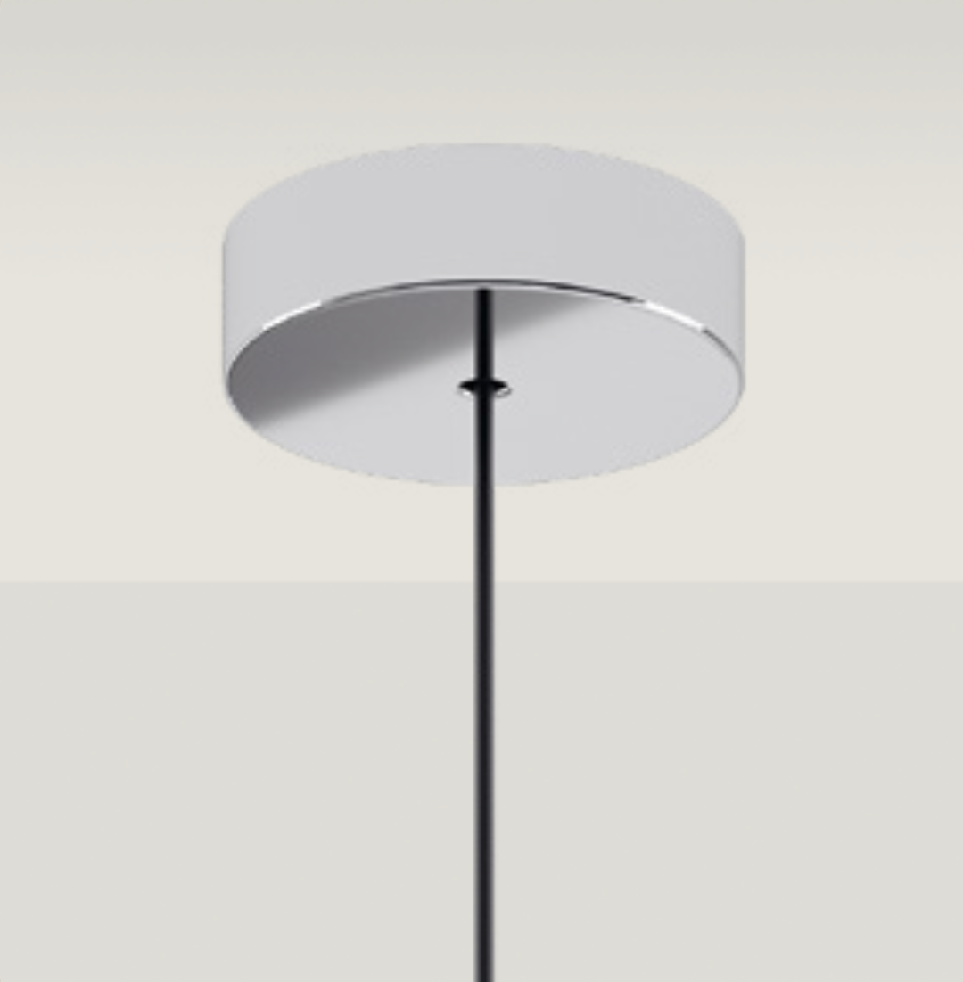 Lodes mini surface pendant canopy in chrome with black cable