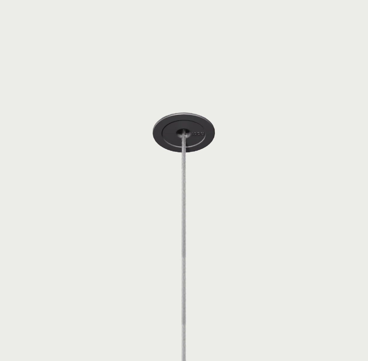 Lodes recessed micro pendant canopy in black with clear cable