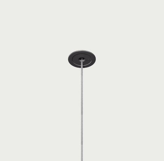 Lodes recessed micro pendant canopy in black with clear cable