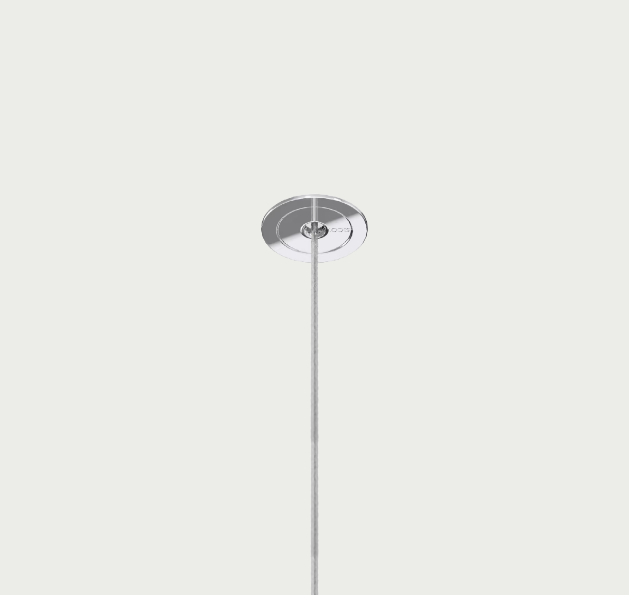 Lodes recessed micro pendant canopy in chrome with clear cable