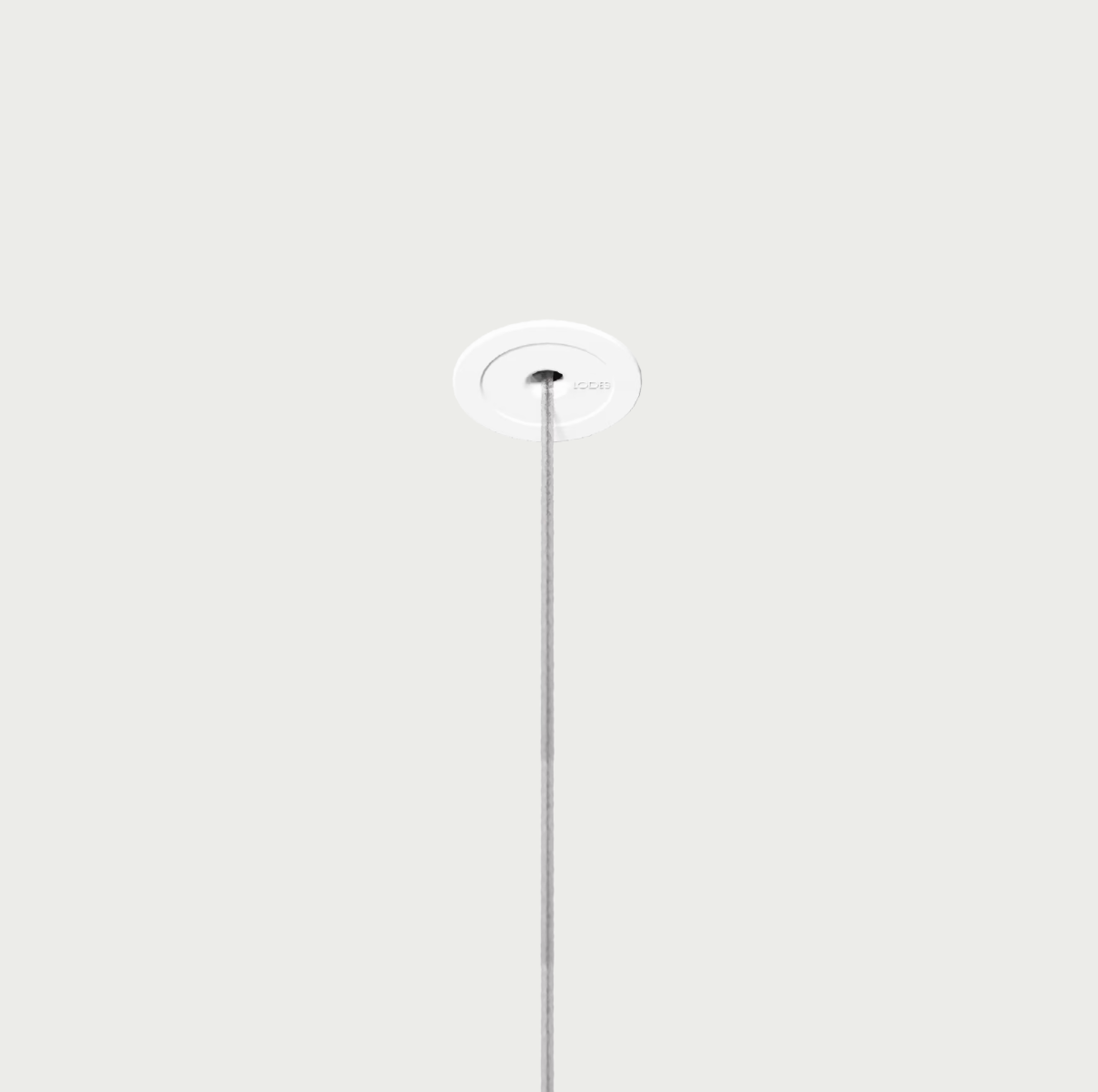 Lodes recessed micro pendant canopy in white with clear cable