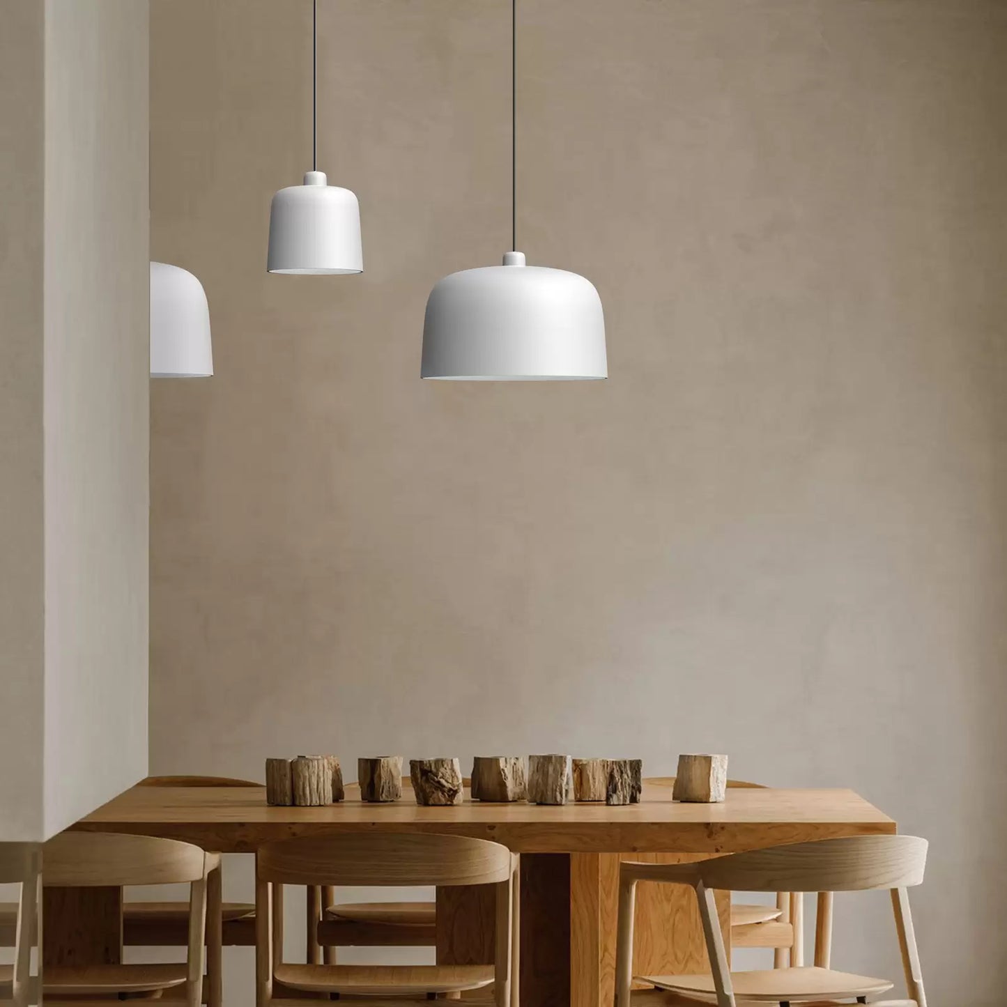 Zile Pendant, Large, White, E27, IP20