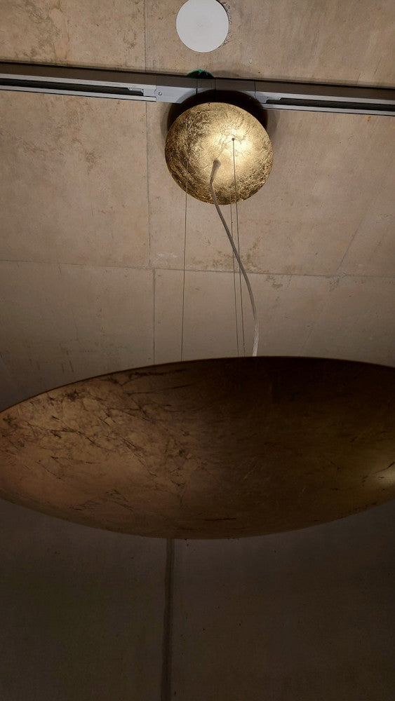 Gong Pendant, Gold Leaf, LED, DALI/Push Dim, IP20