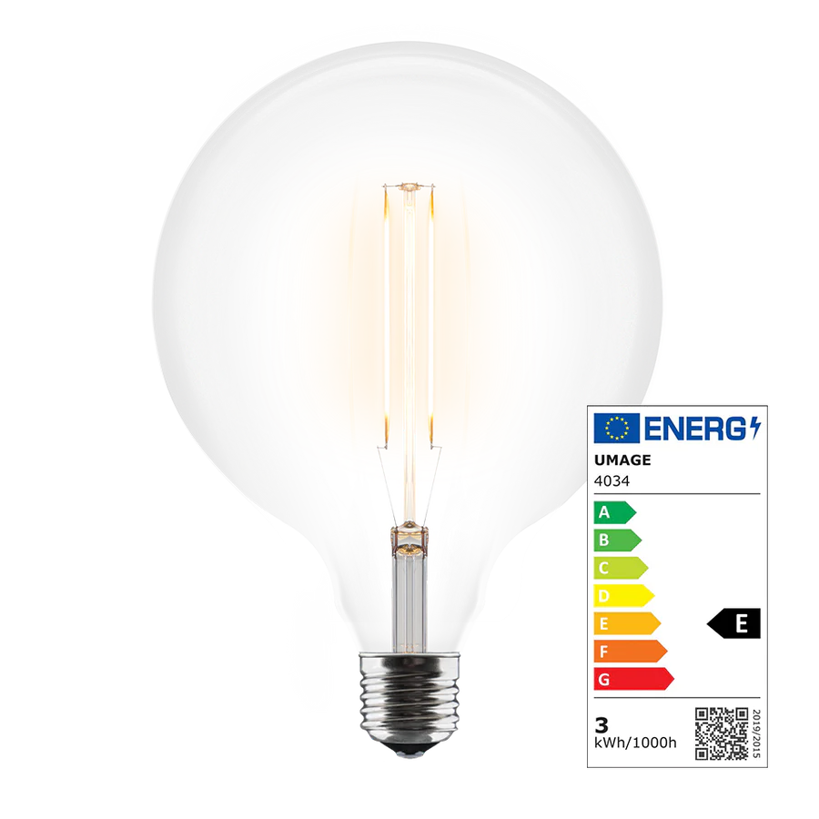 Z: Umage Bulb, Clear, Globe, E27, LED, 3W, 2200K, 350 Lumens, Non-Dimmable, 4034