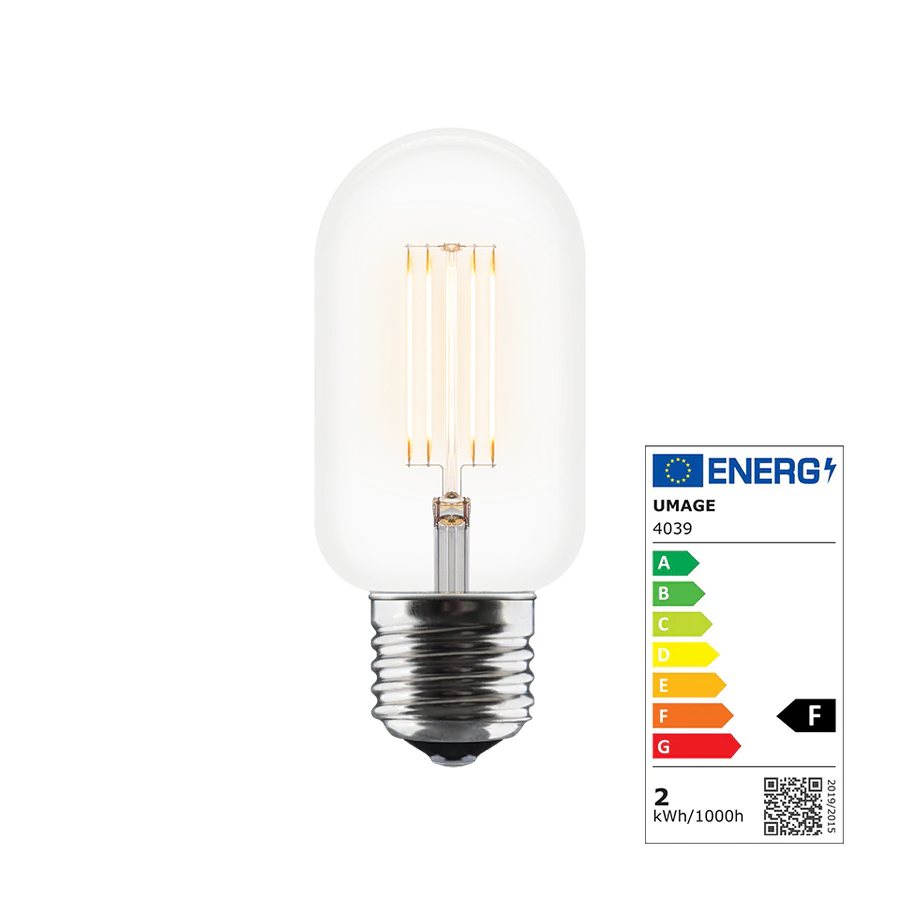 Z: Umage Bulb, Clear, Short Edison, E27, LED, 2W, 2200K, 140 Lumens, Non-Dimmable, 4039