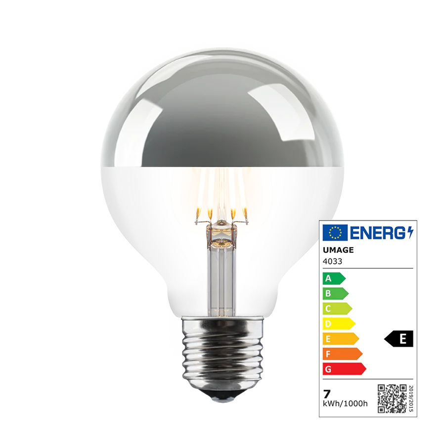 Z: Umage Bulb, Clear with Mirror Bottom, Globe, E27, LED, 6W, 2700K, 700 Lumens, Non-Dimmable, 4033