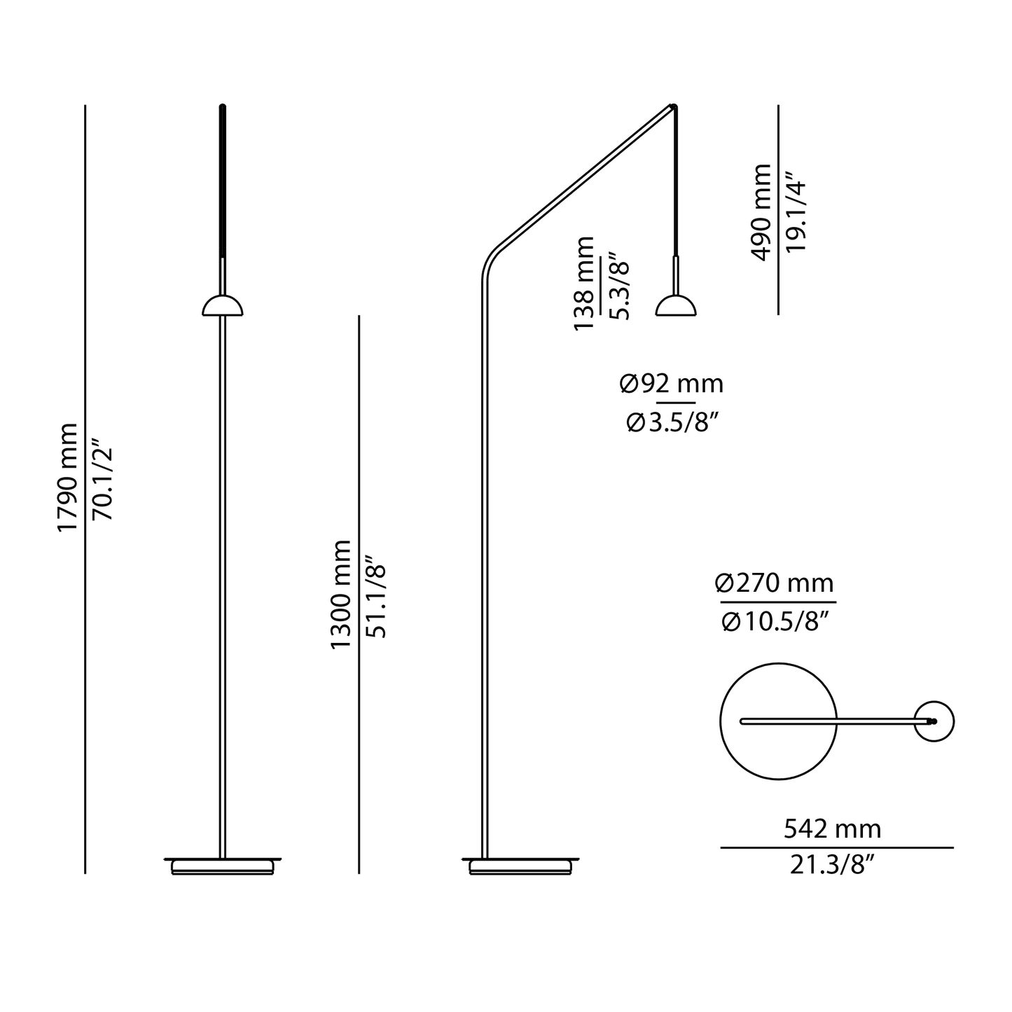 Cupolina Reading Floor Lamp, LED, On/Off, IP20