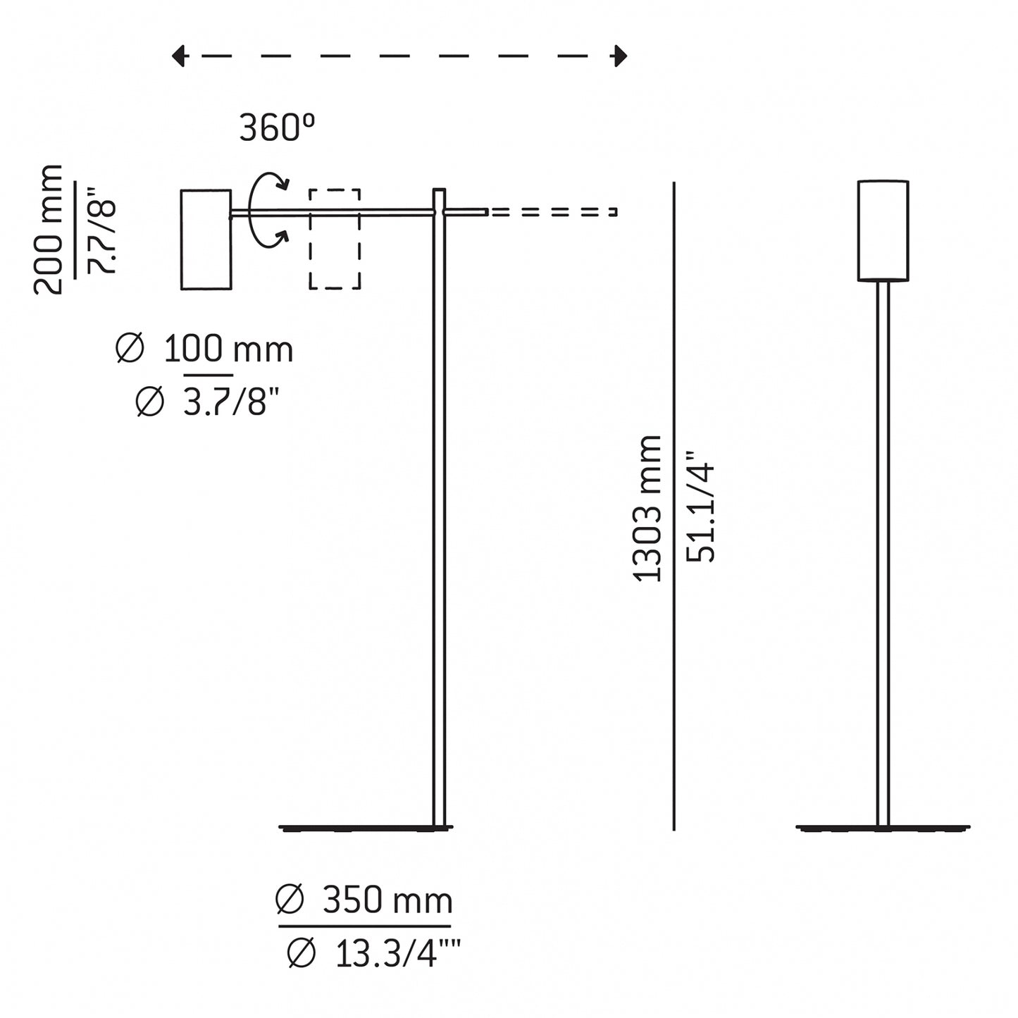 Cyls Reading Floor Lamp, Adjustable, E27, IP20