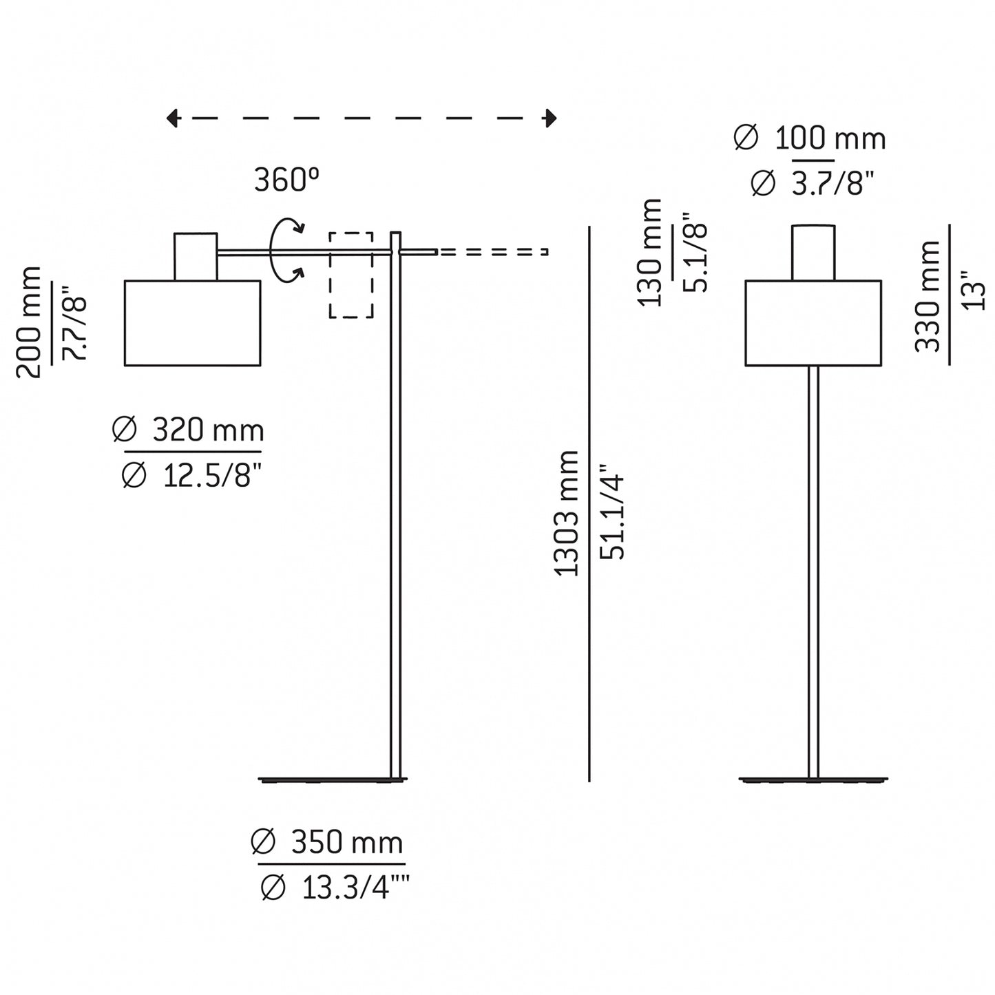 Cyls Reading Floor Lamp, Adjustable, E27, IP20