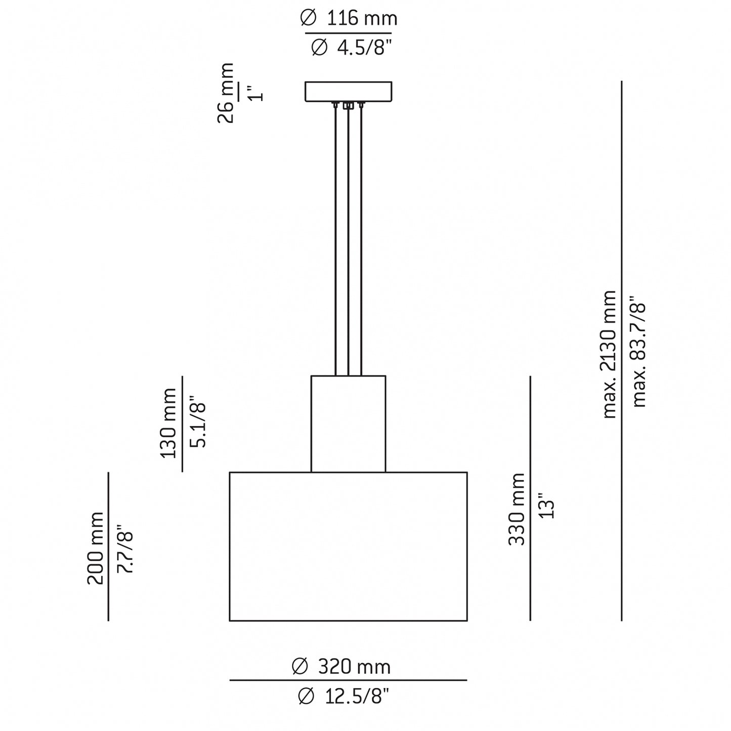 Cyls Pendant, E27, IP20