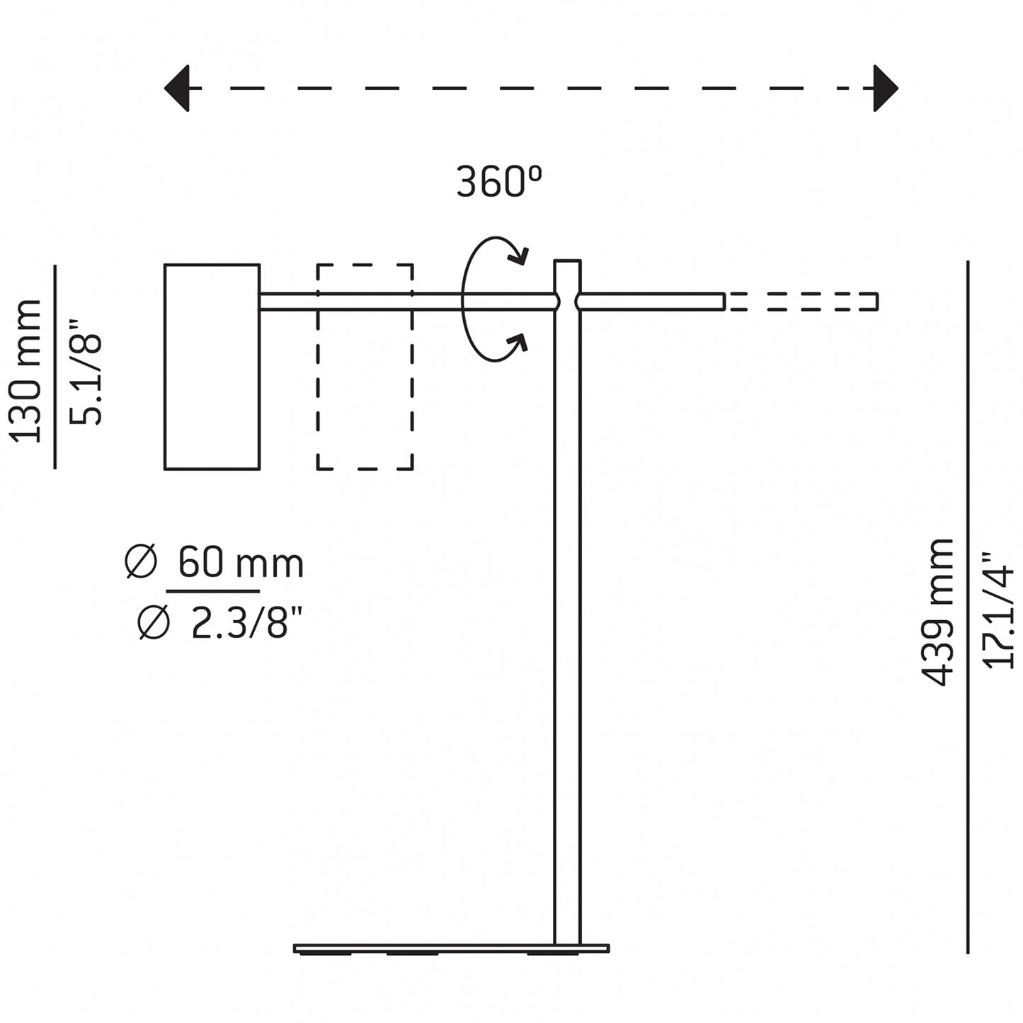 Cyls Reading Light, Adjustable, E27, IP20