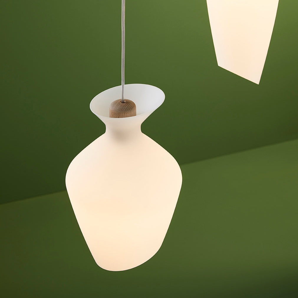 Malvasia Pendant, White Glass, E27, IP20