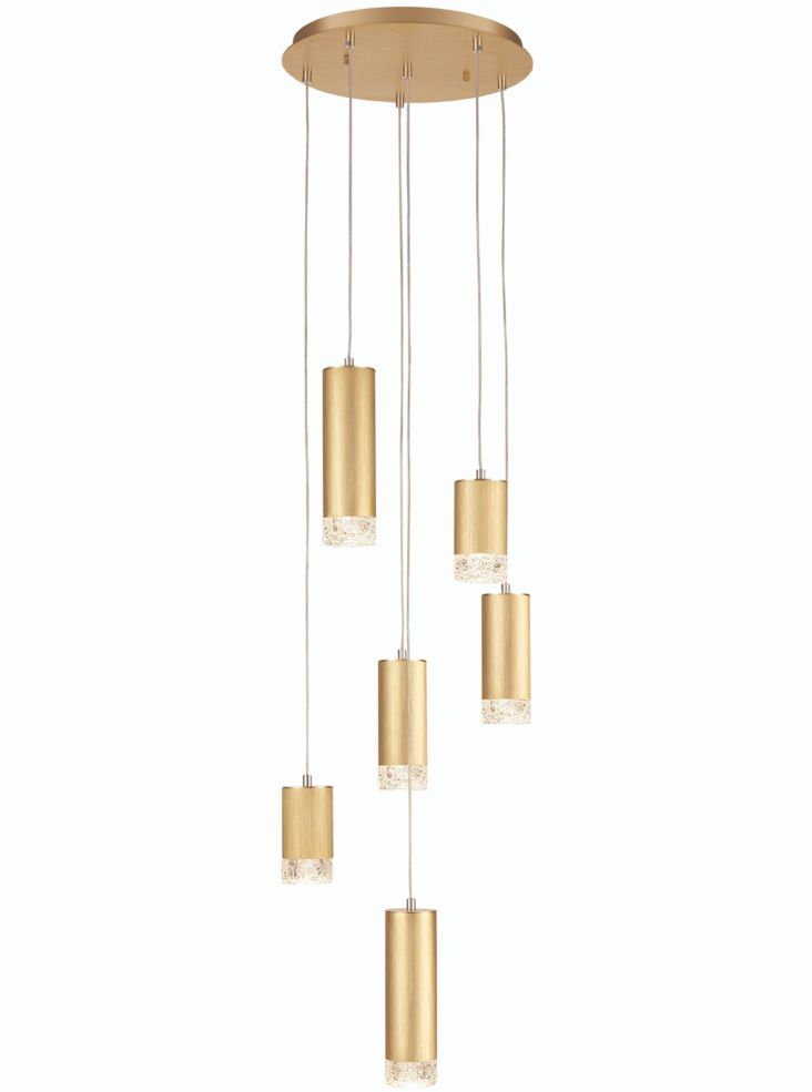 Cordelia Pendant, Cluster, Brushed Satin Gold, GU10, IP20