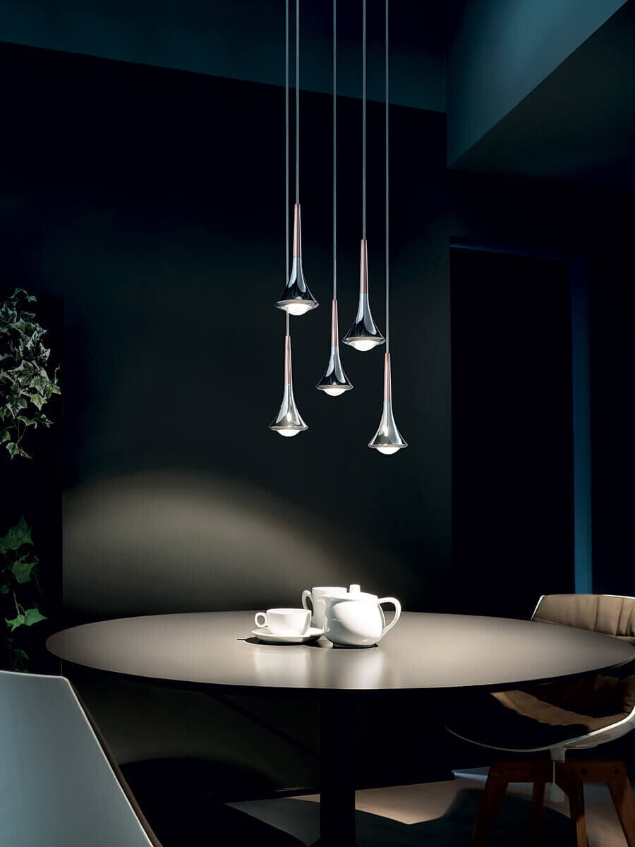 Rain Pendant, Chromes, LED, Triac Dim, IP20