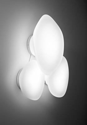 Lumi Mycena, Small Wall or Ceiling, White Glass, E27, IP40