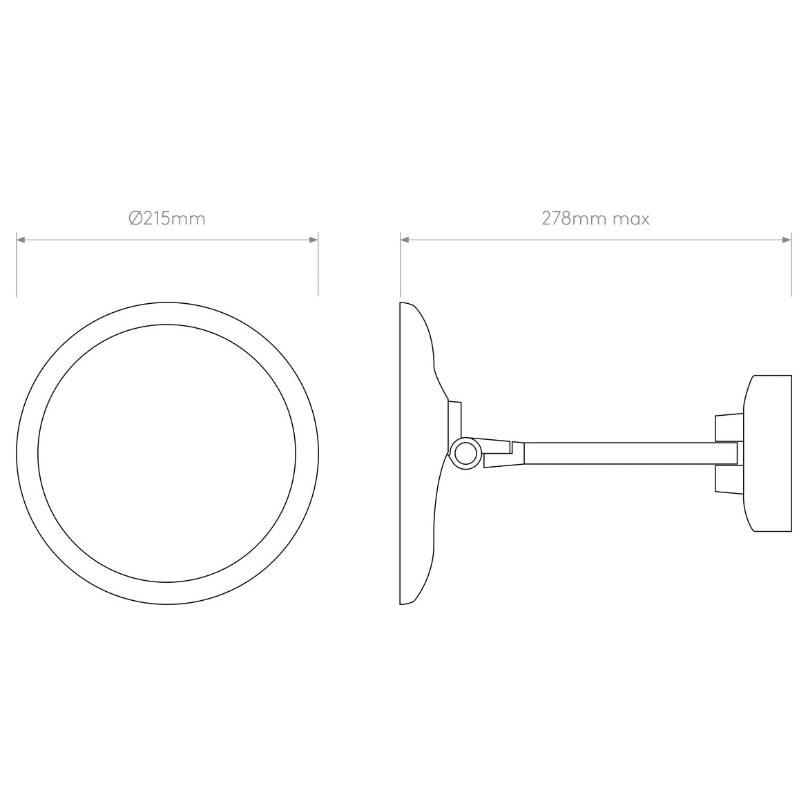 Mascali Wall Light with Mirror, Chrome, LED, On/Off Thumbswitch, IP44