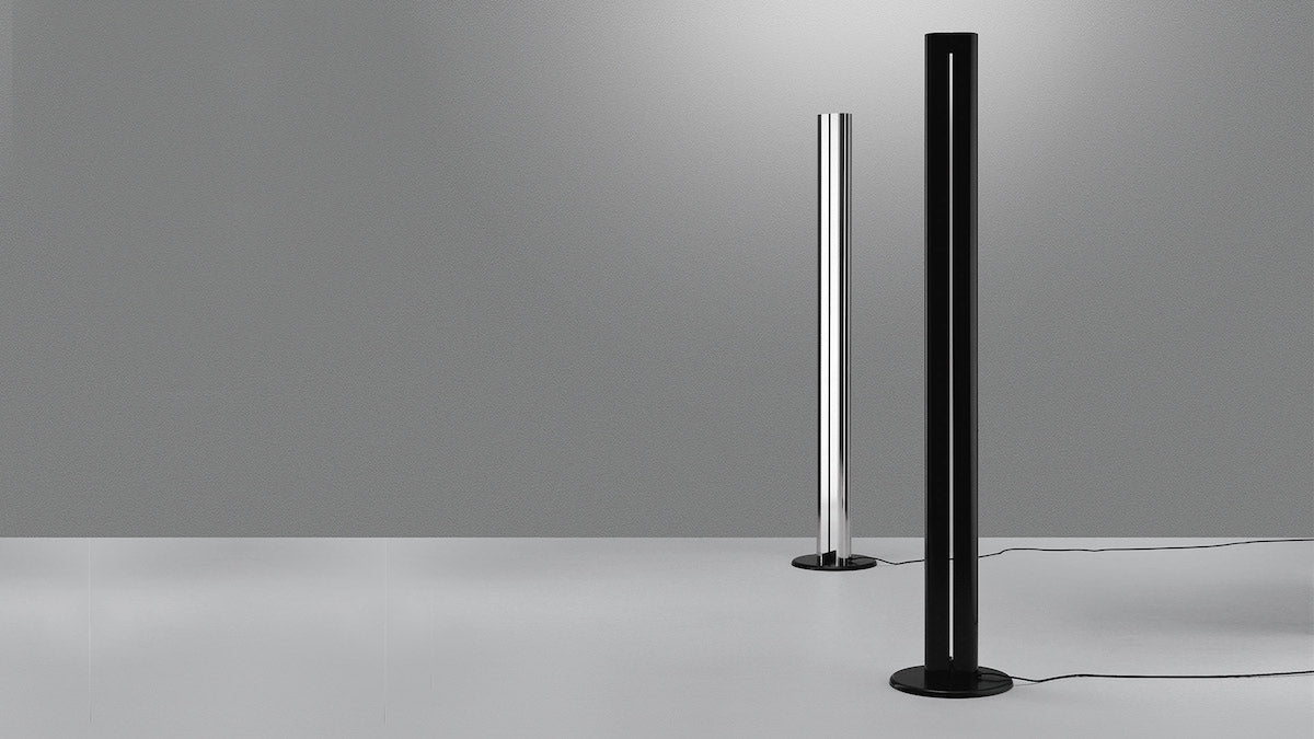 Megaron Floor Lamp, Polished Anodised Aluminium, LED, Touch Dim, IP20