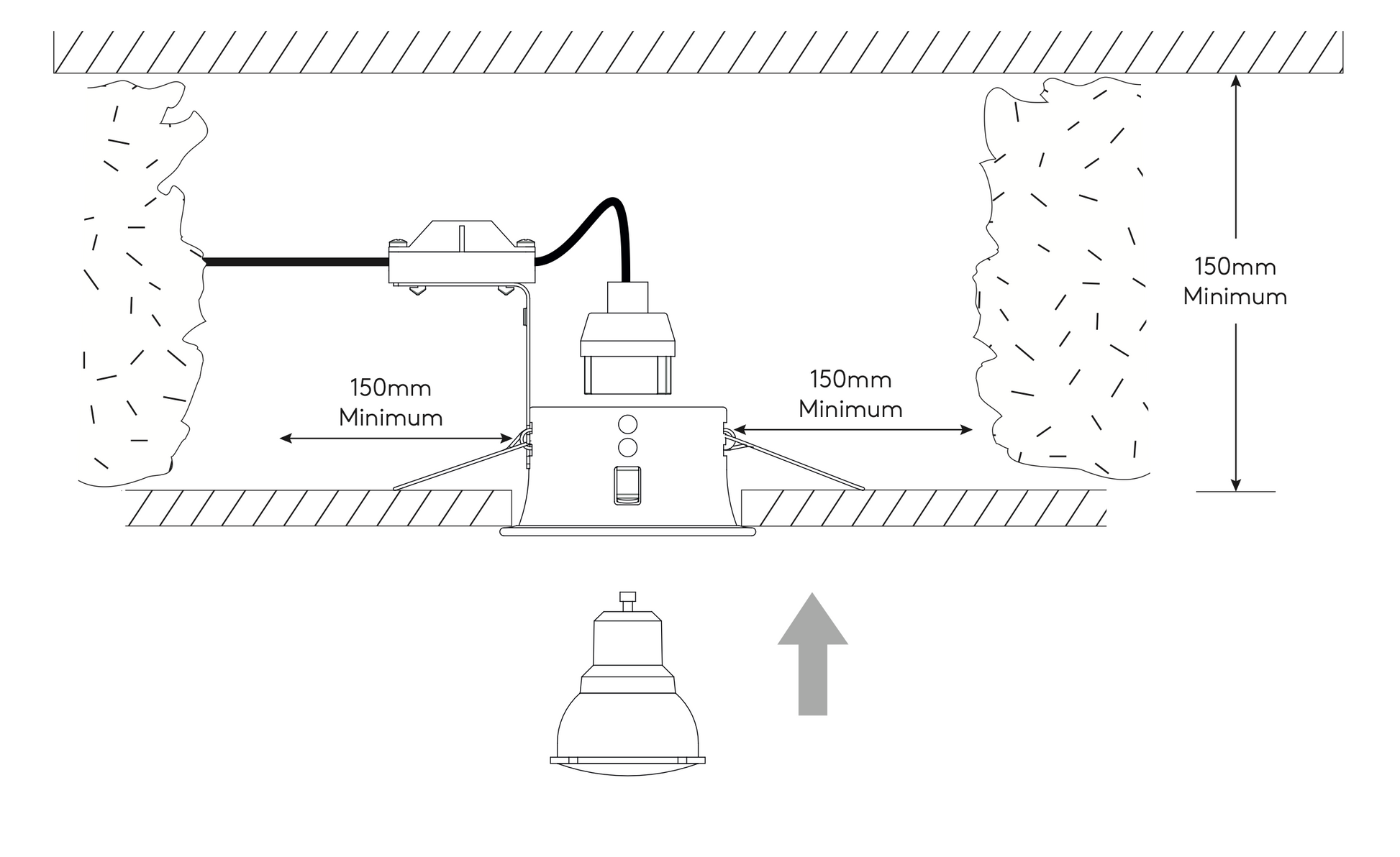 Technical diagram showing a pump and pipes with measurements on a white background