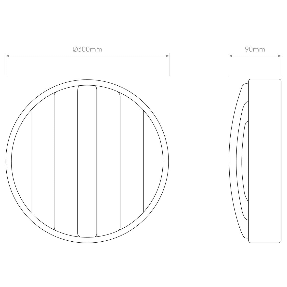 Montreal Round Wall Light, Steel, IP44