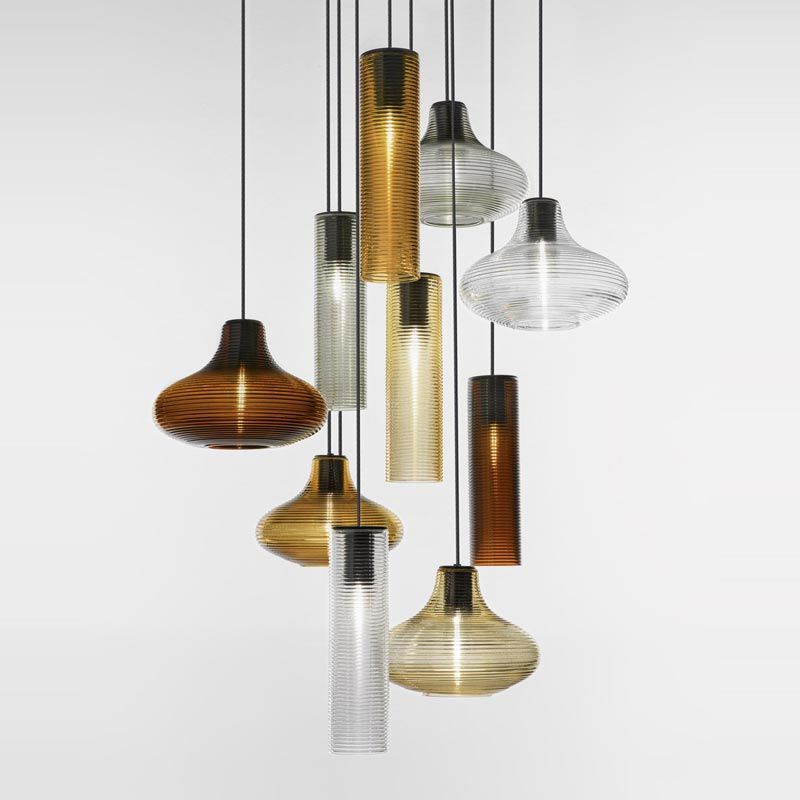 Emma, Olivia, Clio Pendants, Coloured Glass, Component, E27, IP20