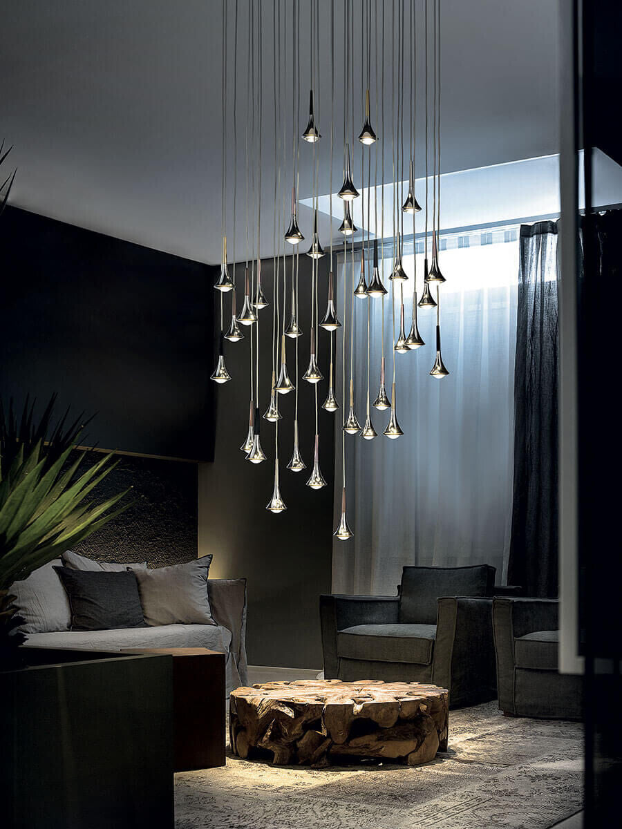 Rain Pendant, Blacks, LED, Triac Dim, IP20