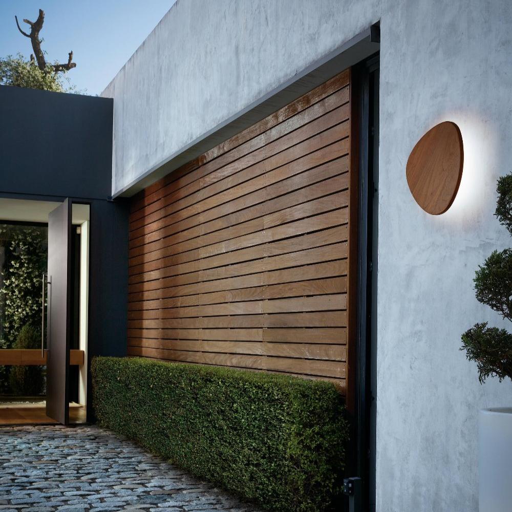 Tria Wall, 28 cm, Teak, LED, 11.5W, Triac Dim, IP66