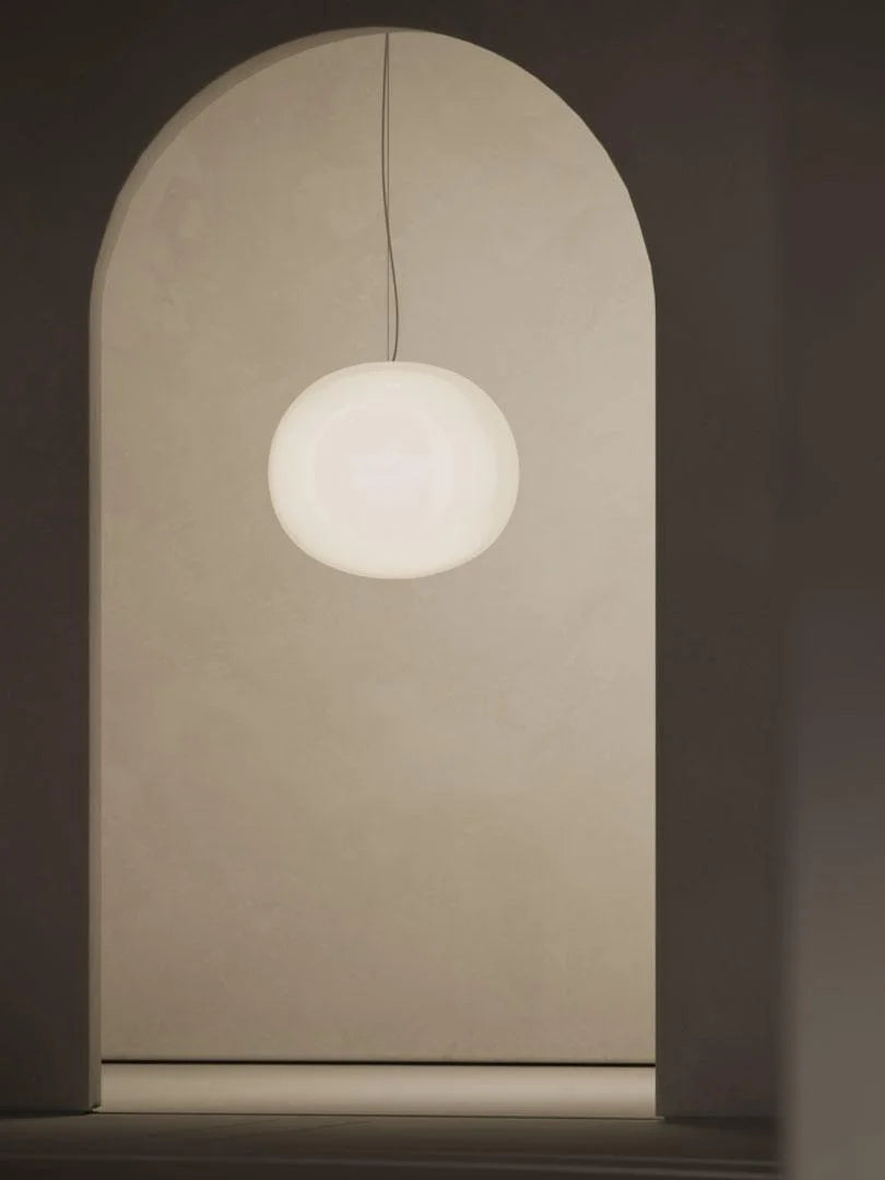 Volum Pendant, White Glossy Glass, 42 cm ø, E27, IP20