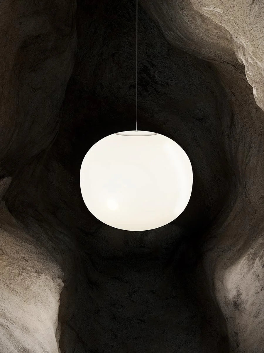 Volum Pendant, White Glossy Glass, 42 cm ø, E27, IP20